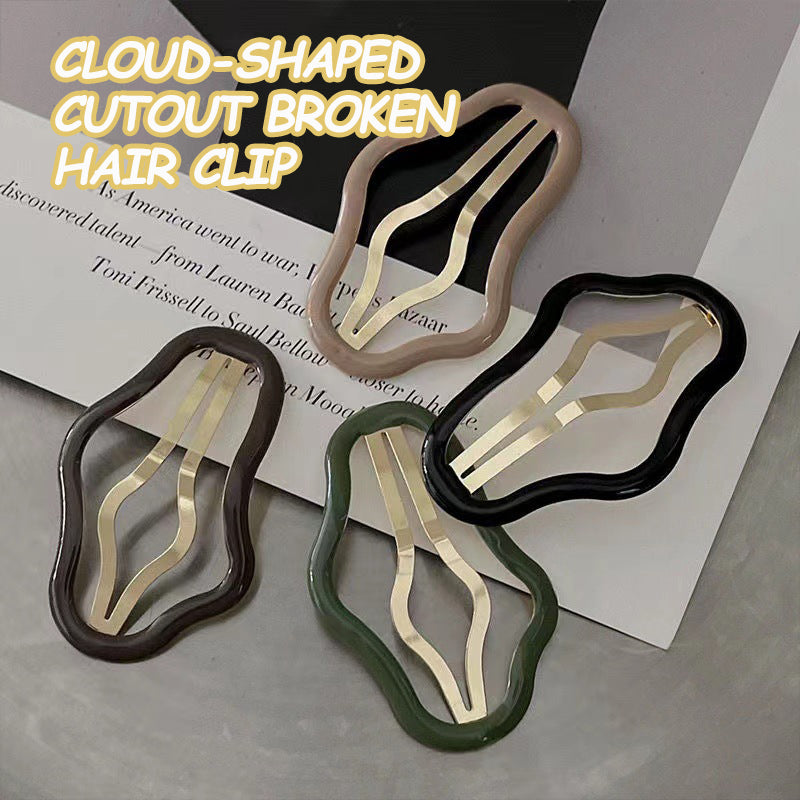 Cloud-Shaped Cutout Broken Hair Clip