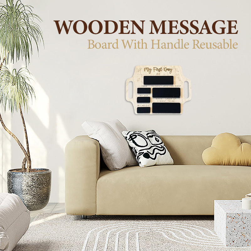 Wooden Message Board With Handle Reusable