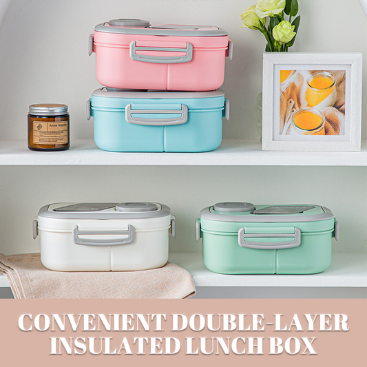Convenient Double-Layer Insulated Lunch Box