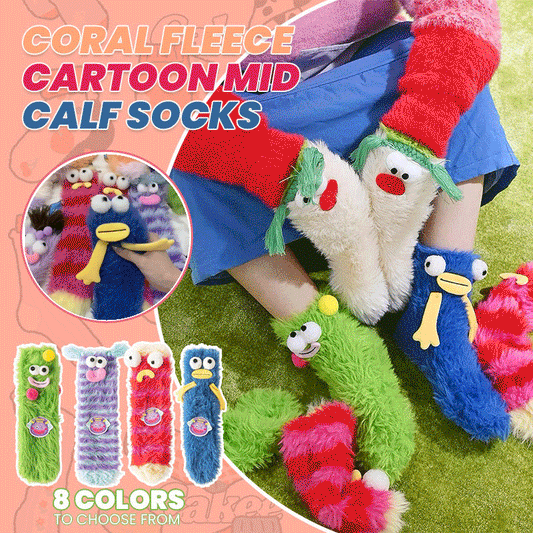 Coral Fleece Cartoon Mid-Calf Socks