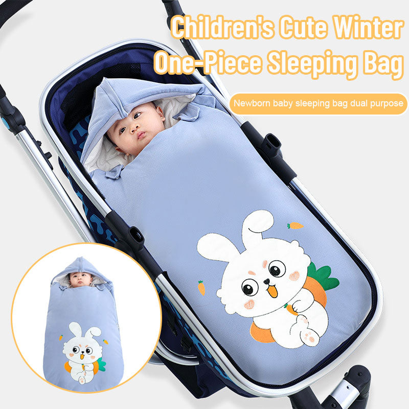 Children's Cute Winter One-Piece Sleeping Bag