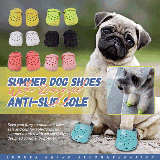 Summer Dog Shoes with Rugged Anti-Slip Sole 4Pack/2Pairs