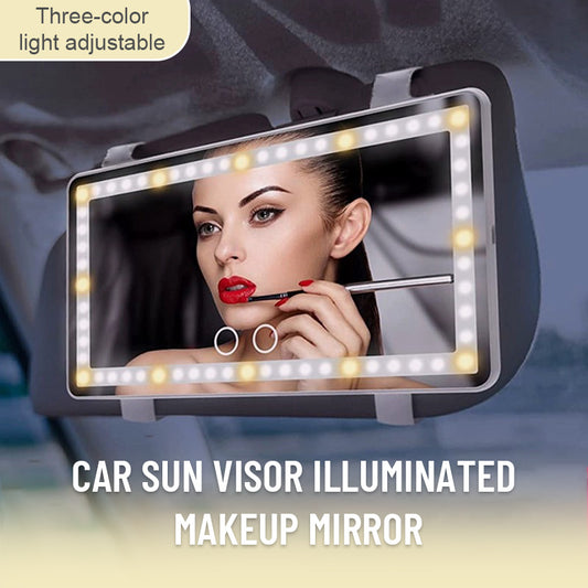 Car Sun Visor Illuminated Makeup Mirror