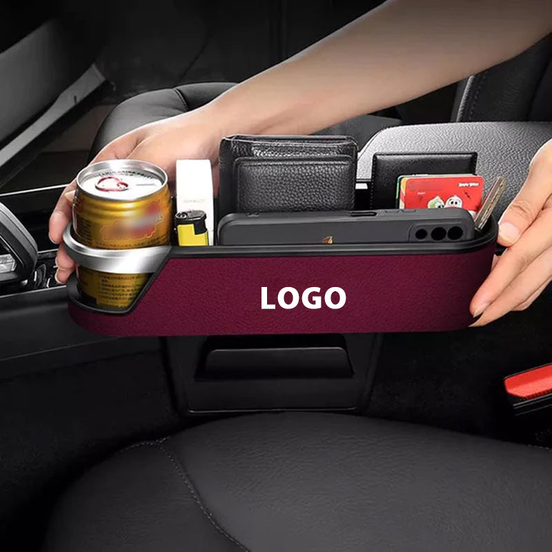 Car LOGO Stylish PU Leather Seat Gap Organizer