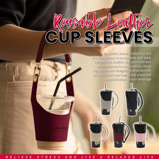 Reusable Leather Cup Sleeves