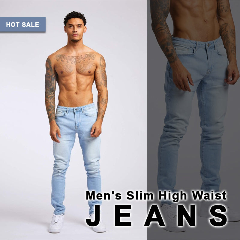 Men's Slim High Waist Jeans