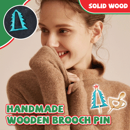 Handmade Wooden Brooch Pin