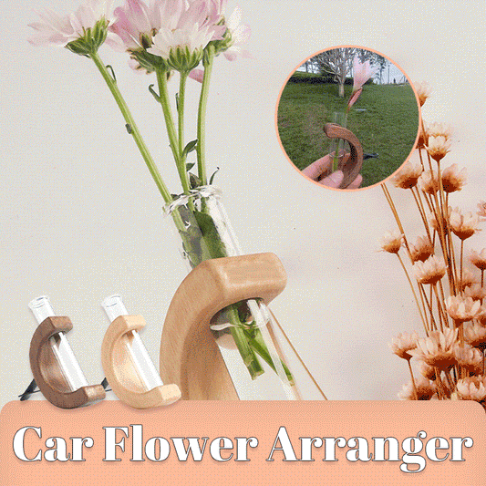 Solid Wood Creative Car Flower Arranger