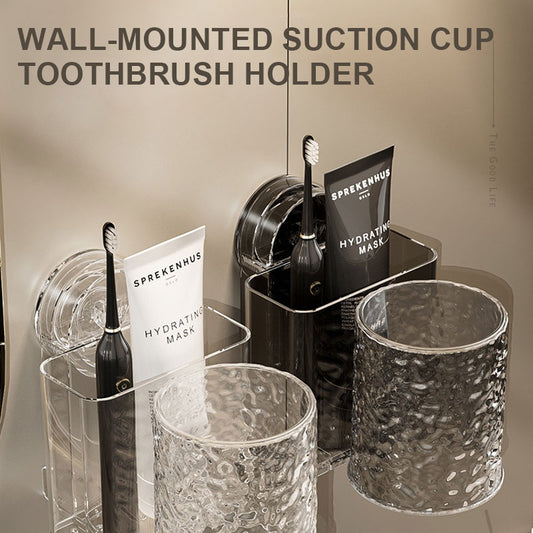 Wall-Mounted Suction Cup Toothbrush Holder