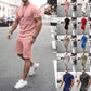 Men's Summer Short Sleeve Shorts Set