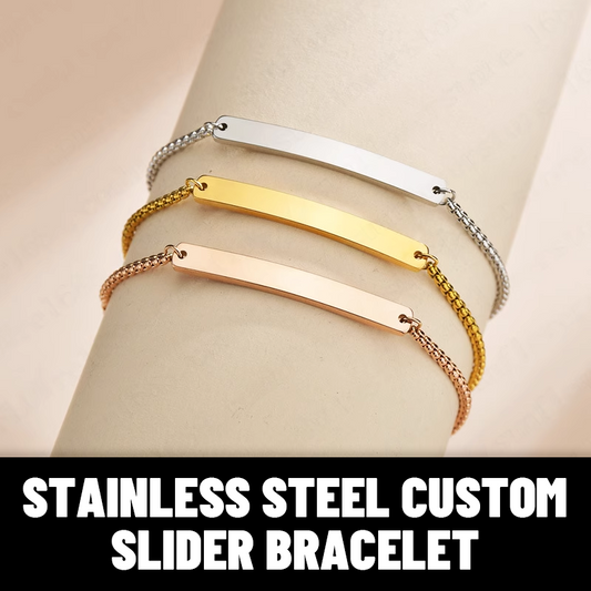 Stainless Steel Custom Slider Bracelet