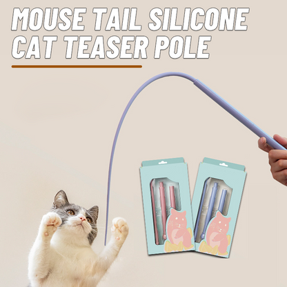 Mouse Tail Silicone Cat Teaser Pole