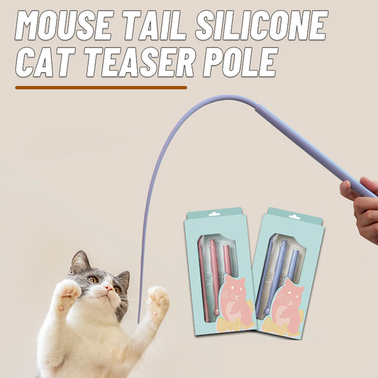 Mouse Tail Silicone Cat Teaser Pole