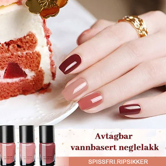 Ny Avtagbar Vannbasert Neglelakk/Removable water-based nail polish
