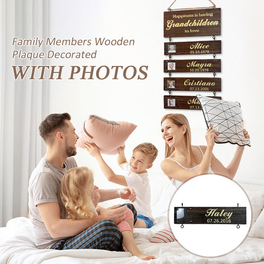 Personalized Wooden Plaque With Family Name And Photo