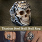 Titanium Steel Skull Skull Ring
