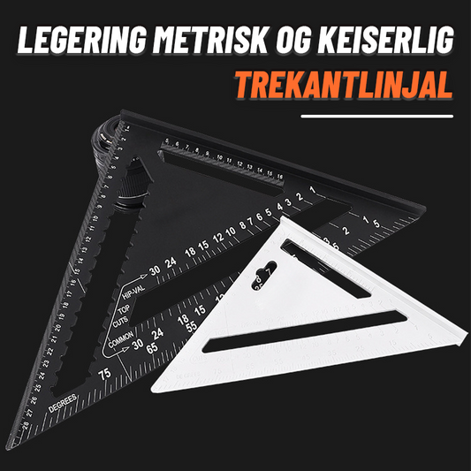 Legering Metrisk Og Keiserlig Trekantlinjal/Aluminum alloy metric and inch triangle ruler