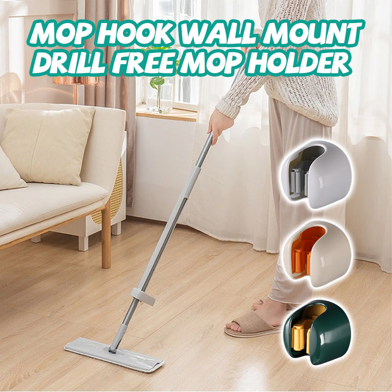 Mop Hook Wall Mount Drill Free Mop Holder