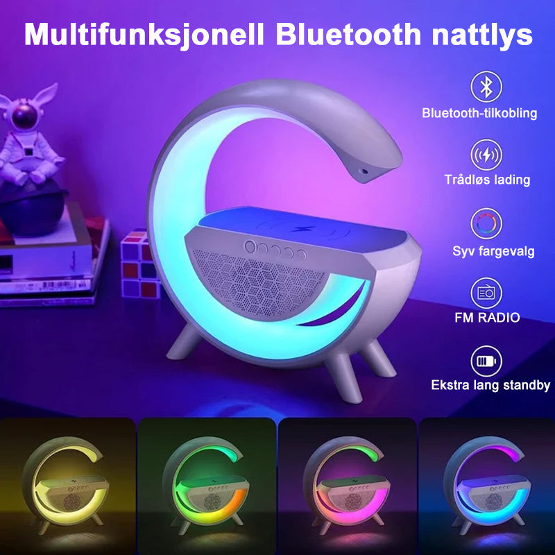 🎅Multifunksjons Bluetooth-Høyttaler - Fargerikt Omgivelseslys Trådløs Ladeklokke Alt-I-Ett-Maskin/Colorful atmosphere light wireless charging clock alarm all-in-one machine