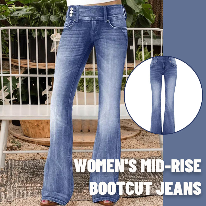 Women's Mid-Rise Bootcut Jeans