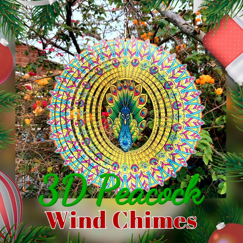 3D Peacock Opening Wind Chime