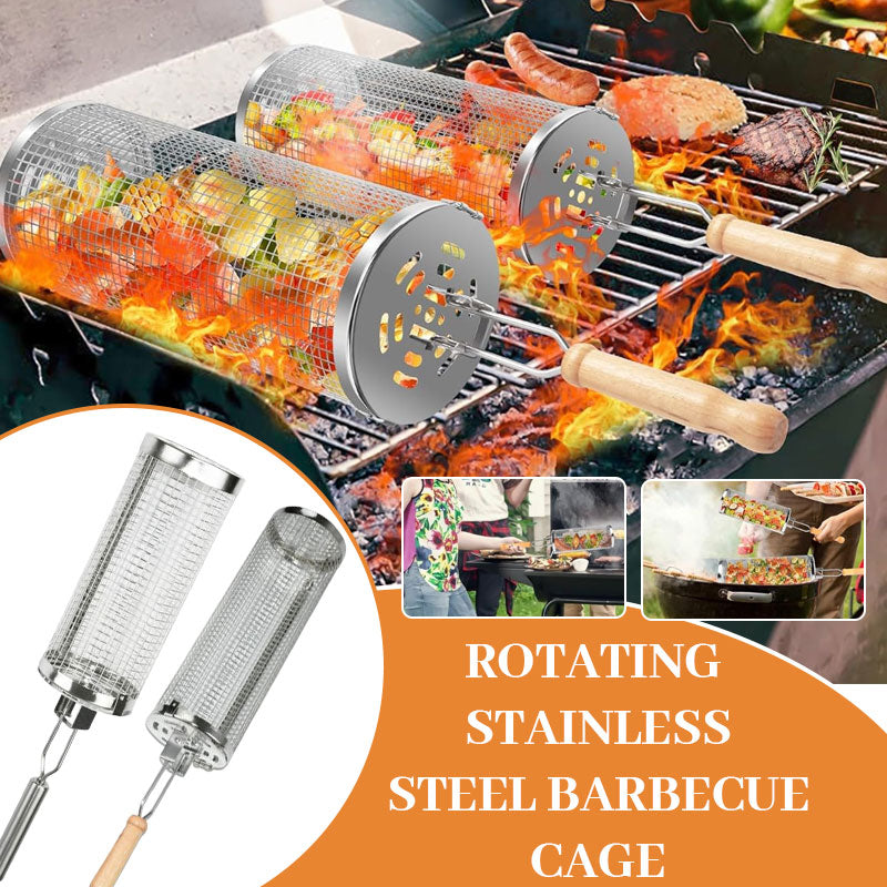 Rotating Stainless Steel Barbecue Cage