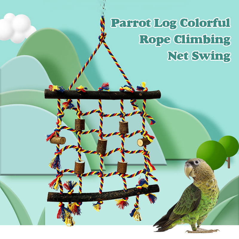 Parrot Log Colorful Rope Climbing Net Swing