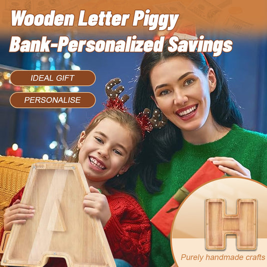 Wooden Letter Piggy Bank-Personalized Savings🌟