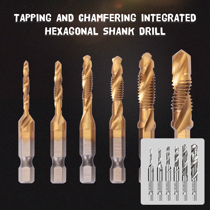 Tapping And Chamfering Integrated Hexagonal Shank Drill