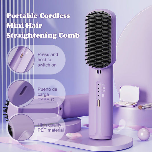 Portable Cordless Mini Hair Straightening Comb