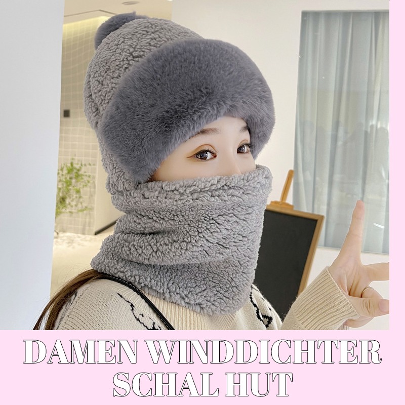 ❄️Damen Winddichter Schal Hut💙