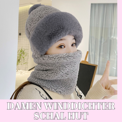 ❄️Damen Winddichter Schal Hut💙