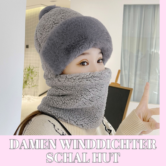 ❄️Damen Winddichter Schal Hut💙