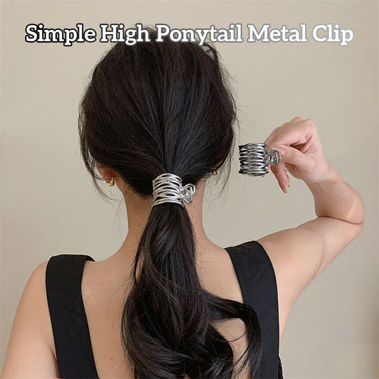 Simple High Ponytail Metal Clip