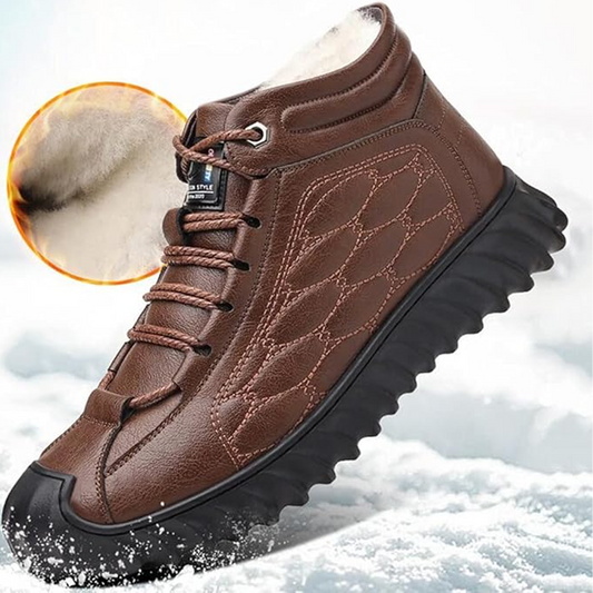 Antiskli skinnstøvler/Winter men's fleece warm floor boots
