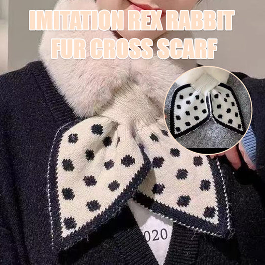 Imitation Rex Rabbit Fur Cross Scarf