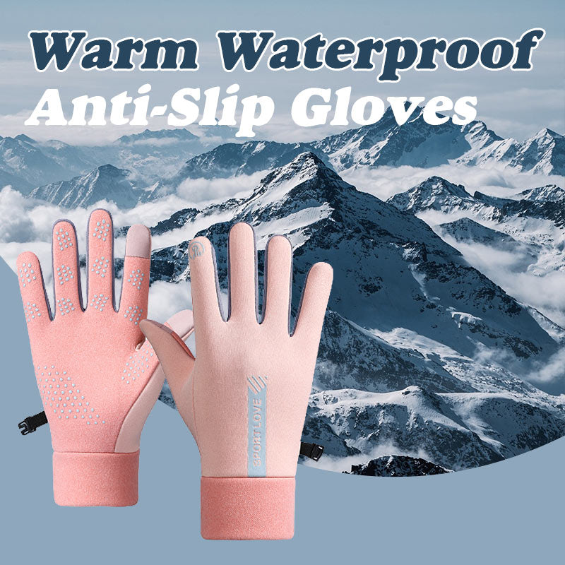 Winter Men's And Women's Warm Waterproof Anti-Slip Gloves