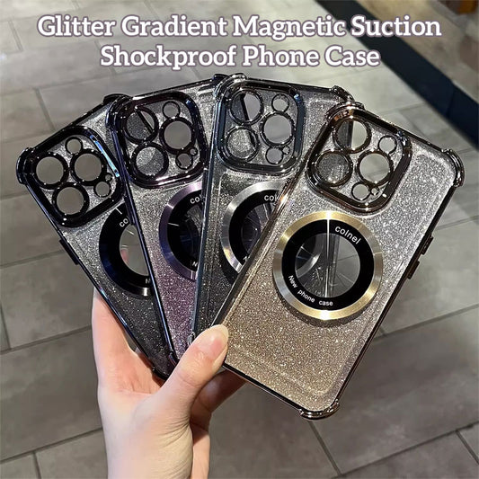 Glitter Gradient Magnetic Suction Shockproof Phone Case