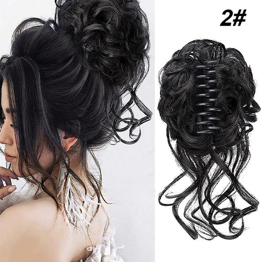 Lockiges Brötchen/Ball head wig clip