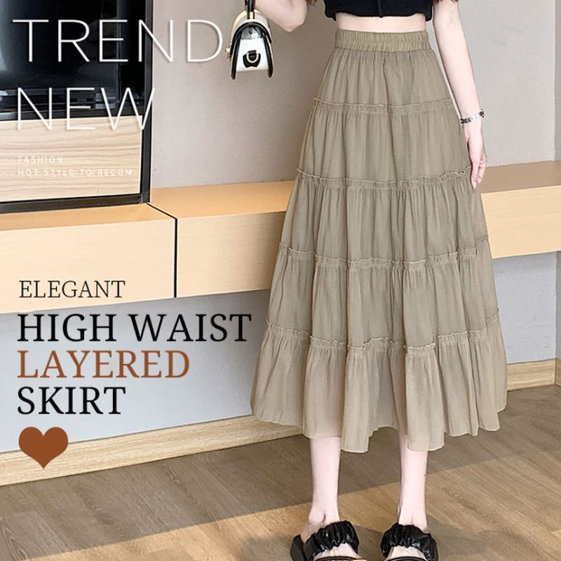 High Waist Layered Skirt