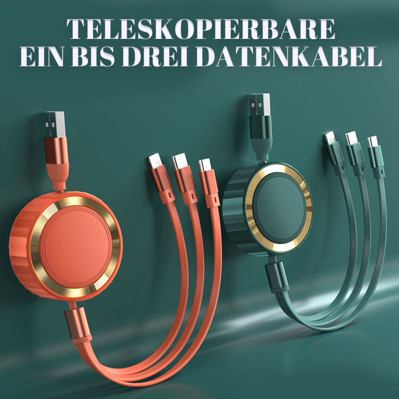 Teleskopierbare ein bis drei Datenkabel/Three-in-one retractable data cable