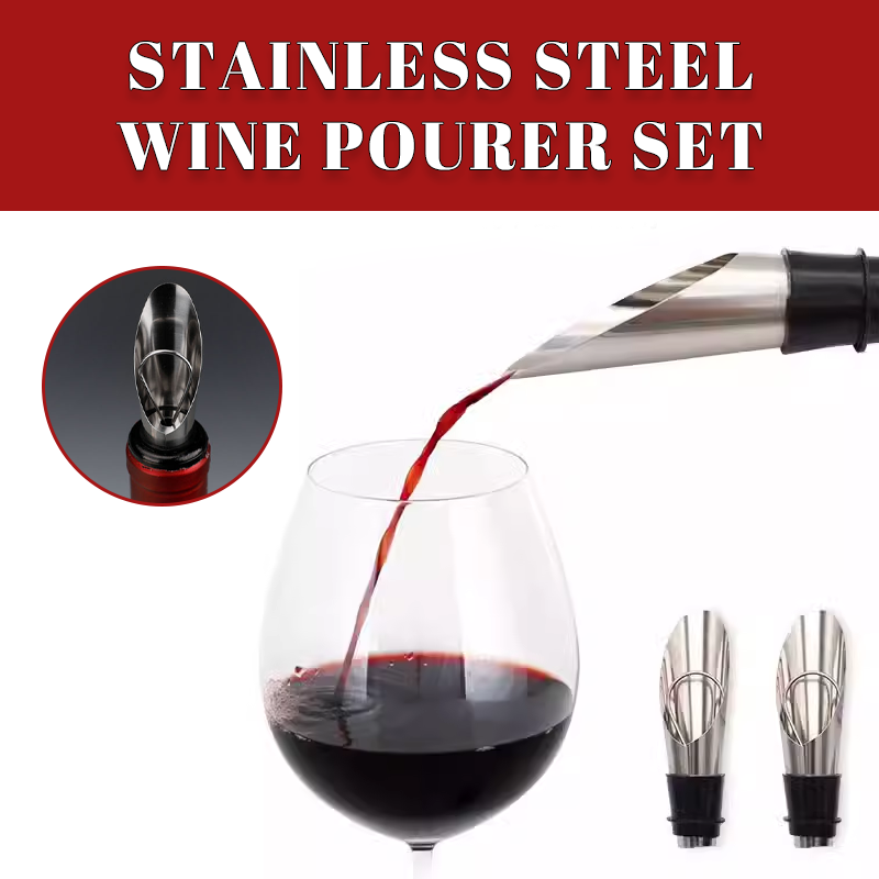 Stainless Steel Wine Pourer Set