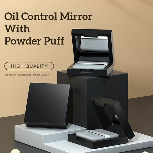 Oil Control Mirror With Powder Puff