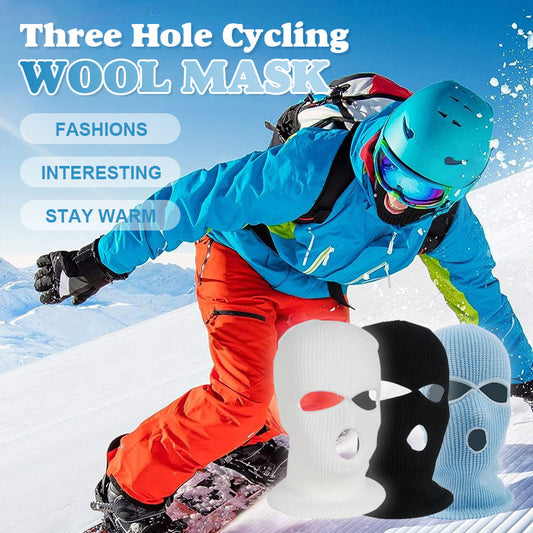Three Hole Cycling Wool Mask