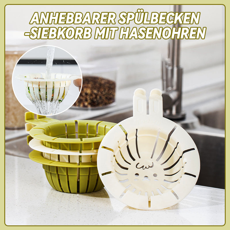 Anhebbarer Spülbecken-Siebkorb mit Hasenohren/kitchen sink strainer basket