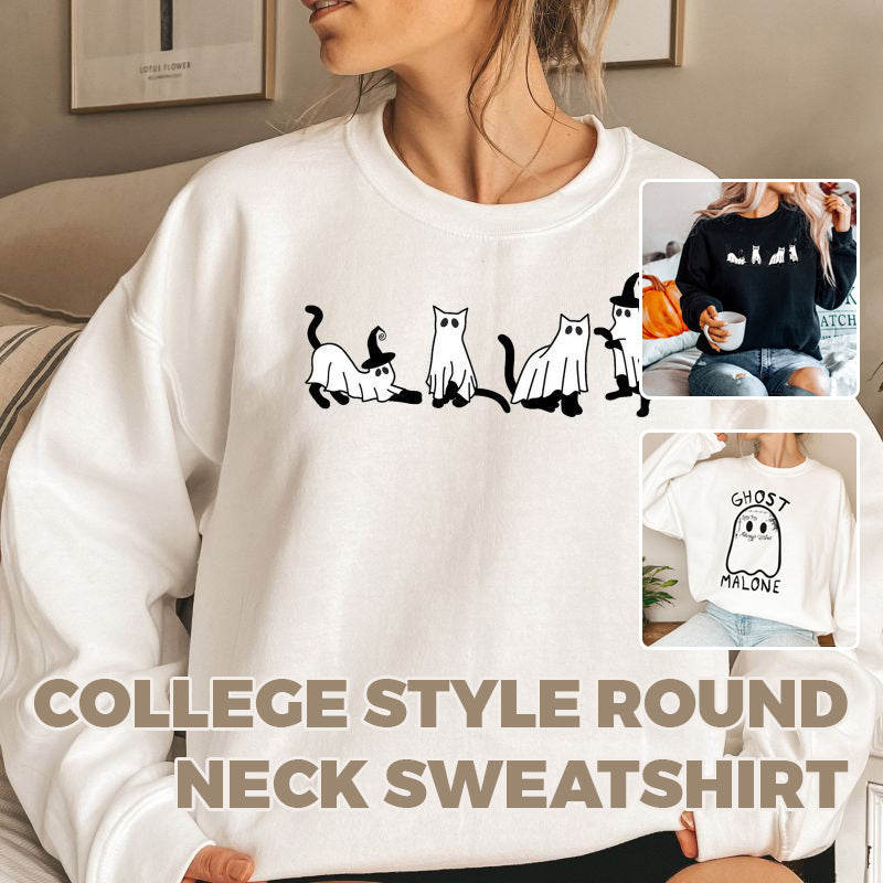College Style Round Neck Sweatshirt