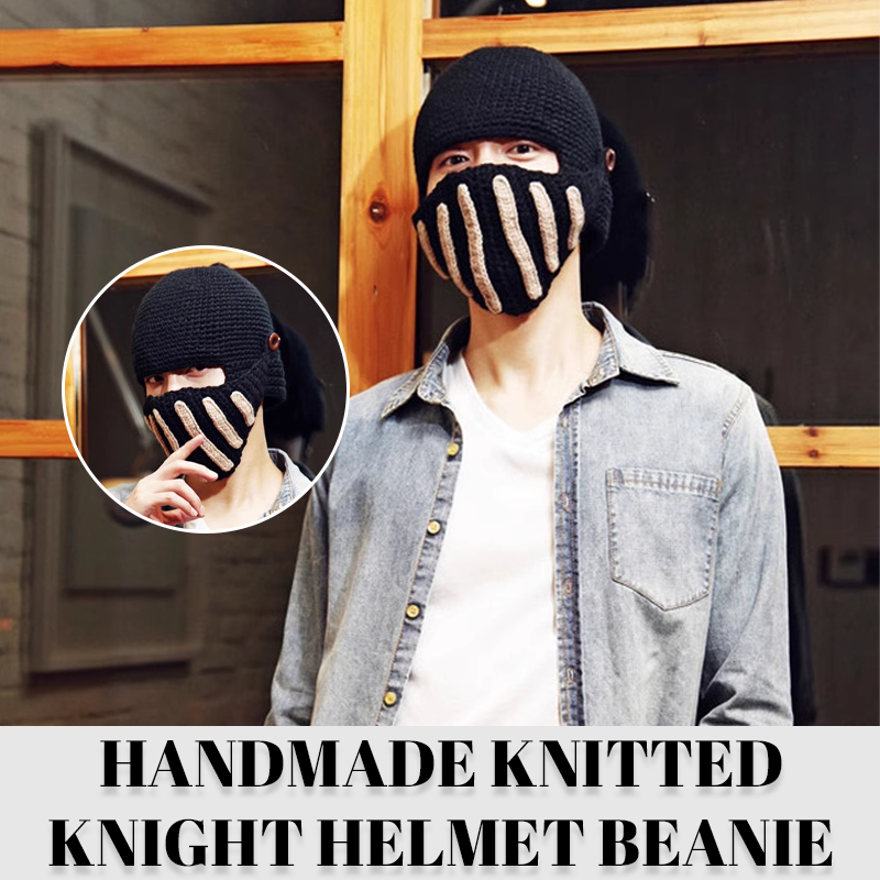 Handmade Knitted Knight Helmet Beanie