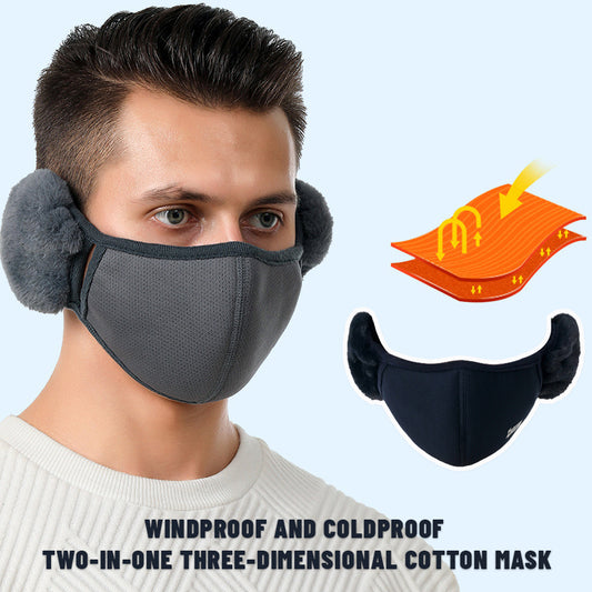 Windproof And Coldproof Two-In-One Three-Dimensional Cotton Mask（2pcs）