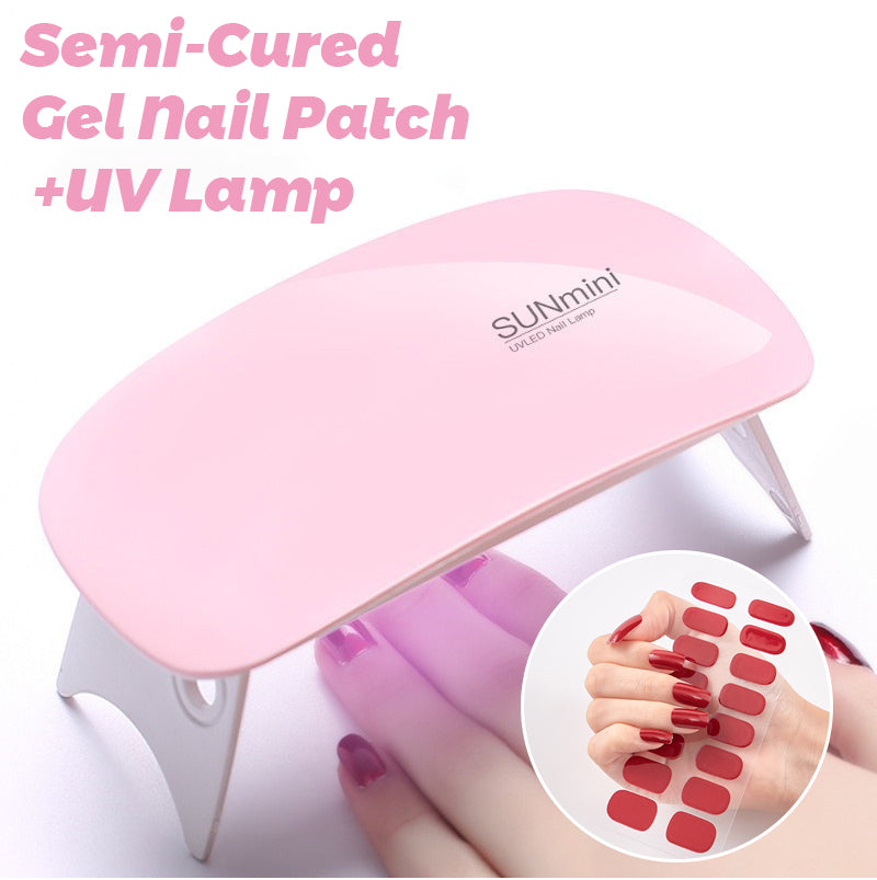Semi-Cured Gel Nail Patch + UV Lamp