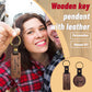 Wooden Leather Key Pendant